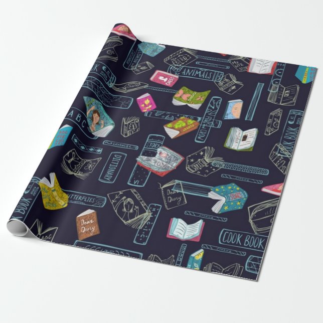 Papel De Regalo Patrón de libro (Desenrollado)