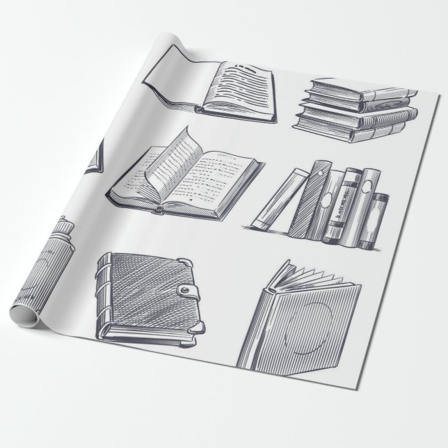Papel De Regalo Patrón de libro (Desenrollado)