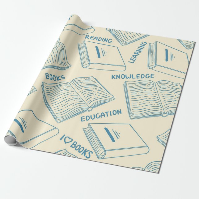 Papel De Regalo Patrón de libro (Desenrollado)