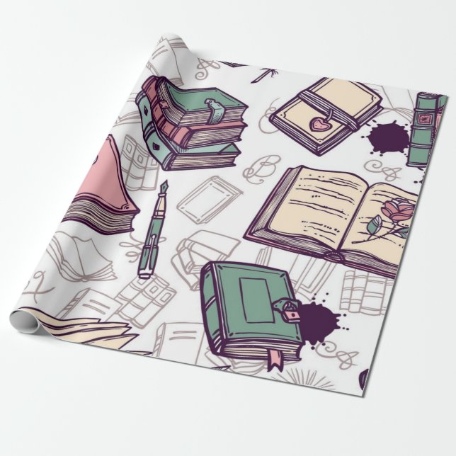 Papel De Regalo Patrón de libro (Desenrollado)