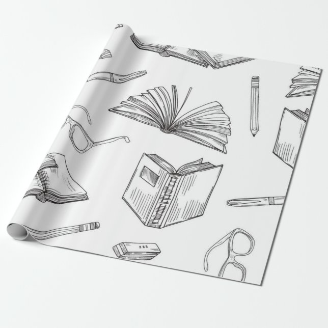 Papel De Regalo Patrón de libro (Desenrollado)