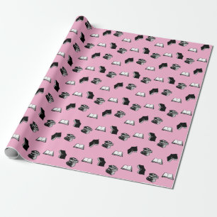 Papel De Regalo Patrón de libro bibliofilia de libros rosado moder