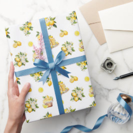 Papel De Regalo Patrón de limón de verano mediterráneo