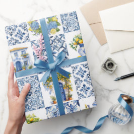 Papel De Regalo Patrón de limón de verano mediterráneo