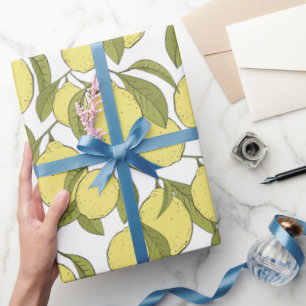 Papel De Regalo Patrón de Limones
