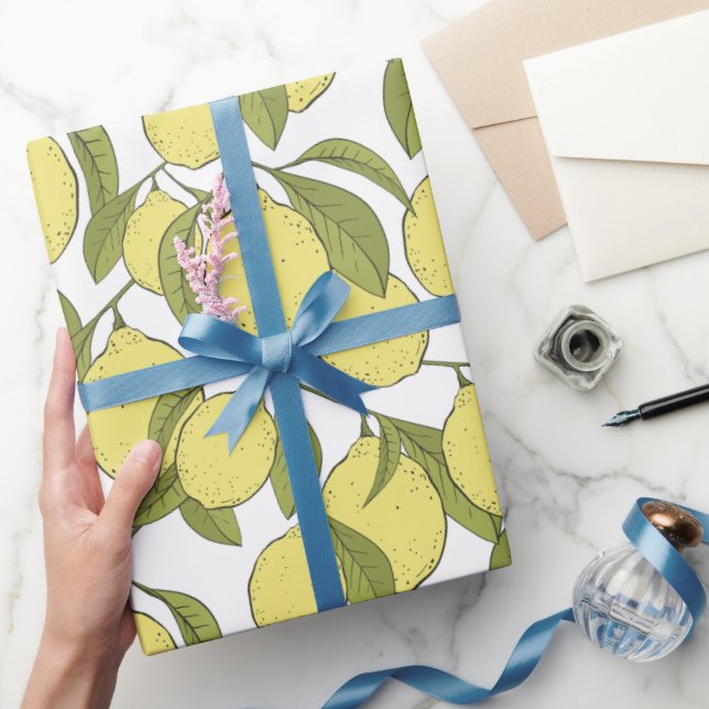 Papel De Regalo Patrón de Limones (Regalar)
