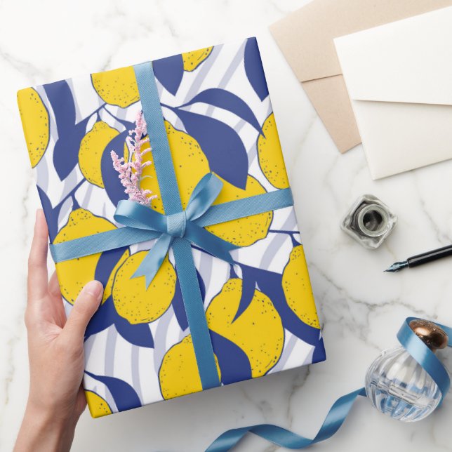Papel De Regalo Patrón de Limones (Regalar)