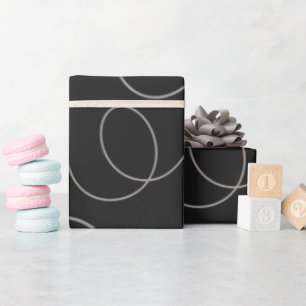Papel De Regalo Patrón de línea moderno en blanco y negro