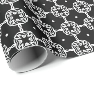 Papel De Regalo Patrón de líneas de Mandala en blanco y negro 10