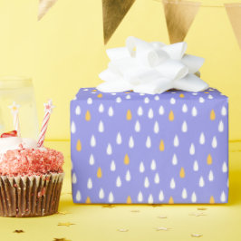 Papel De Regalo Patrón de lluvias blancas de color púrpura y amari