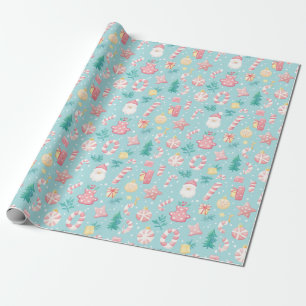 Papel De Regalo "Patrón de los dulces tratamientos de Santa"
