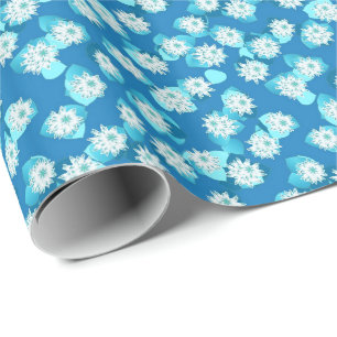 Papel De Regalo Patrón de los maníes, turquesa, azul y blanco