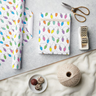 Papel De Regalo patrón de luces de Navidad