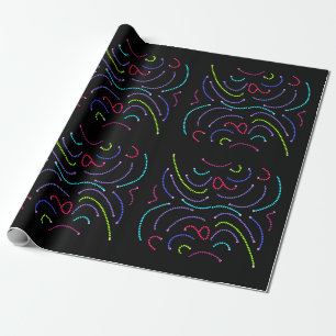 Papel De Regalo Patrón de luces negras octagonales