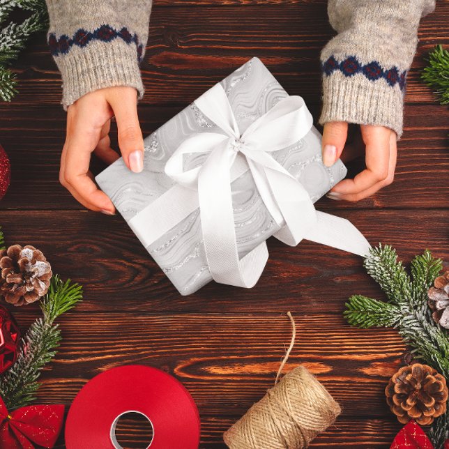 Papel De Regalo Patrón de lujo purpurina blanco (Subido por el creador)