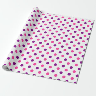 Papel De Regalo Patrón de lunares blancos púrpura rosa 
