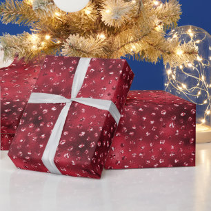 Papel De Regalo Patrón de lunares con brillo de lentejuelas rojas