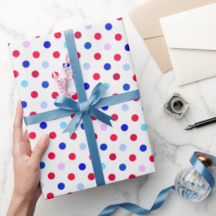 Papel De Regalo Patrón de lunares genial rojo azul rosa y azul tur