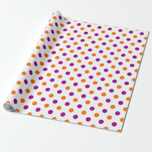 Papel De Regalo Patrón de lunares naranja morado blanco