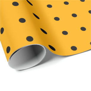 Papel De Regalo Patrón de lunares naranja negro de Halloween para