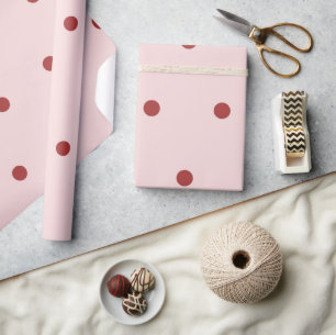 Papel De Regalo Patrón de lunares rosados y rojos modernos