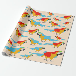 Papel De Regalo Patrón de macao tropical colorido