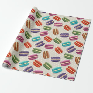 Papel De Regalo Patrón de macarones de color lindo con puntos de p