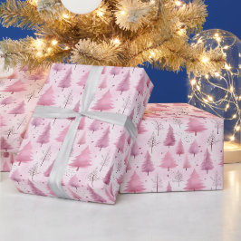 Papel De Regalo Patrón de madera del árbol de navidad de color de 