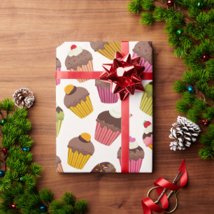 Papel De Regalo Patrón de magdalena, patrón de muffin, chocolate,
