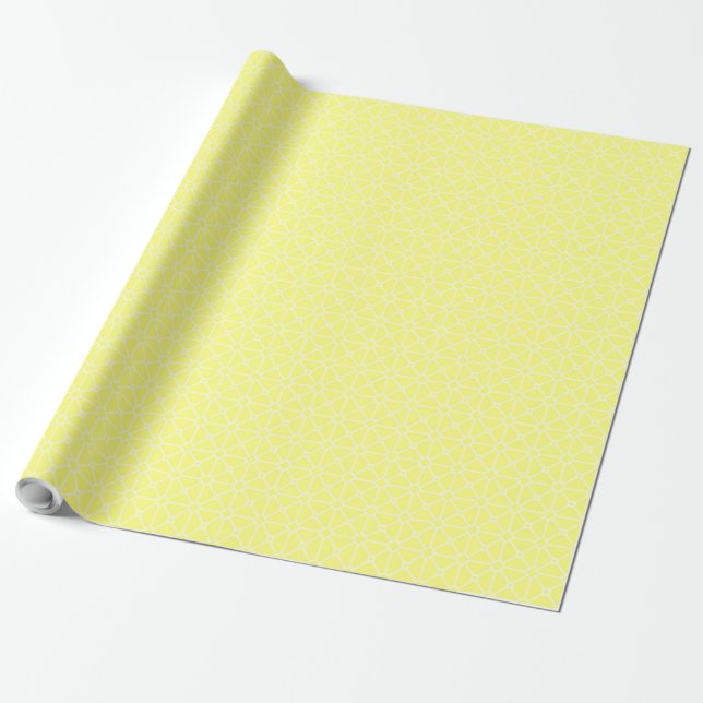 Papel De Regalo Patrón de malla blanca en amarillo (Desenrollado)