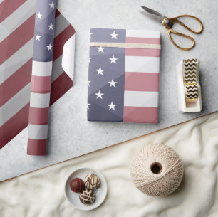 Papel De Regalo Patrón de malla geométrica azul blanco rojo de la