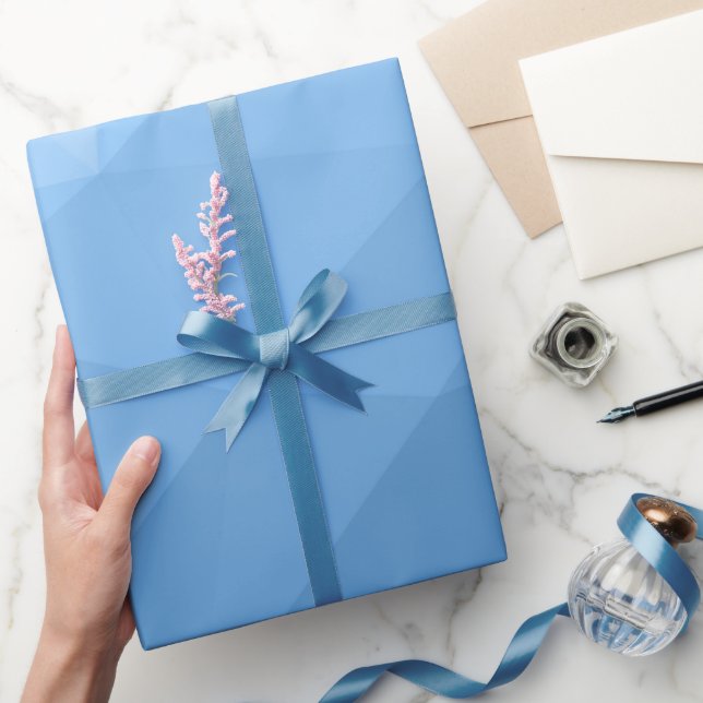 Papel De Regalo Patrón de malla geométrica clásica azul (Regalar)