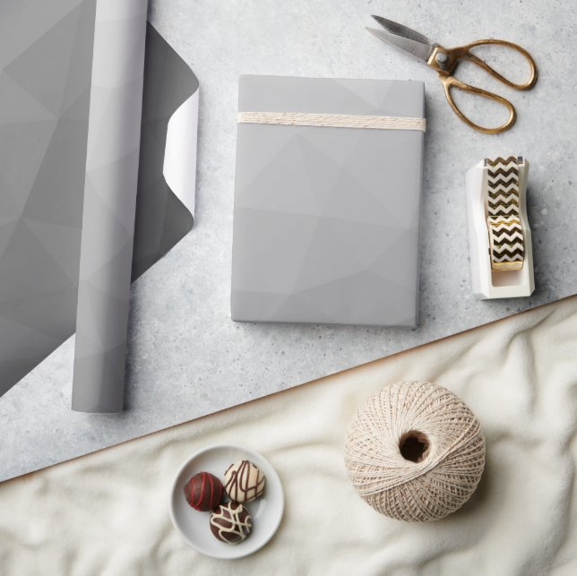 Papel De Regalo Patrón de malla geométrica de gradiente gris (Artesanía)