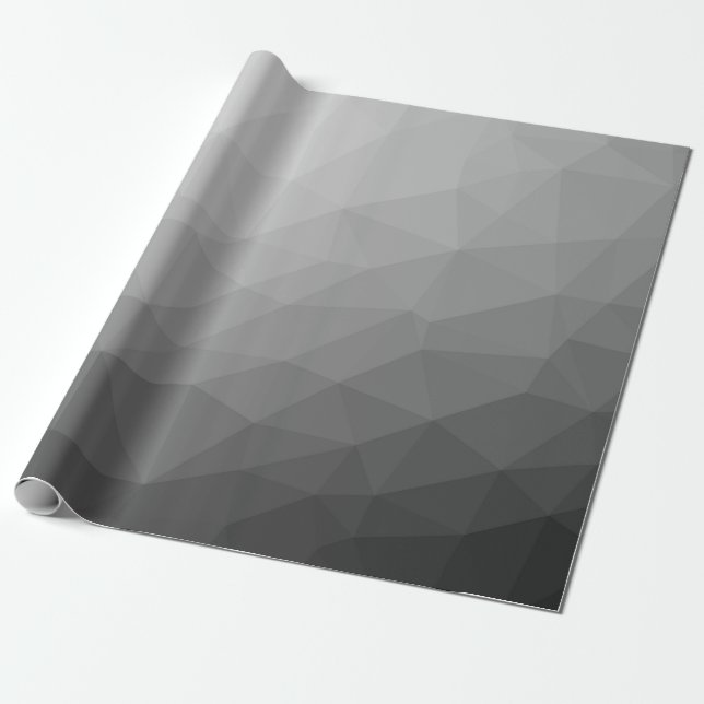 Papel De Regalo Patrón de malla geométrica de gradiente gris (Desenrollado)
