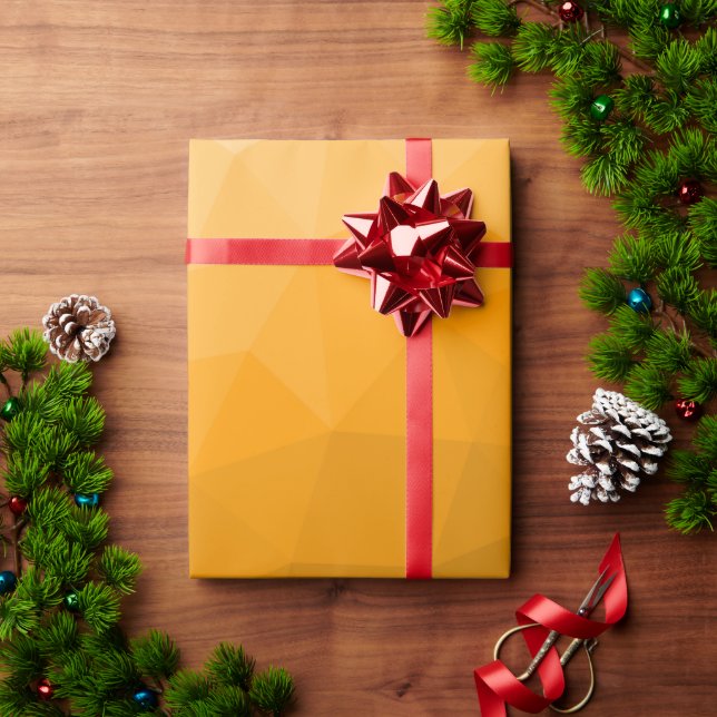 Papel De Regalo Patrón de malla geométrica de gradiente naranja (Regalo de vacaciones)