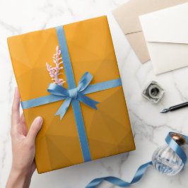 Papel De Regalo Patrón de malla geométrica de gradiente naranja