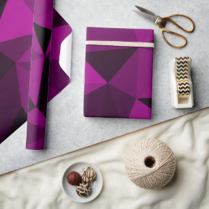 Papel De Regalo Patrón de malla geométrica rosa negro