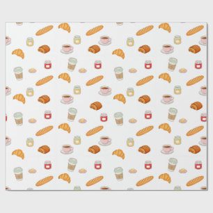 Papel De Regalo Patrón de Mañana de Panadería Francesa