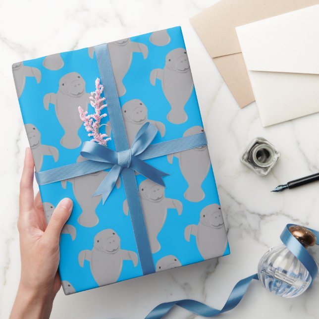 Papel De Regalo Patrón de Manatee Animal (Regalar)