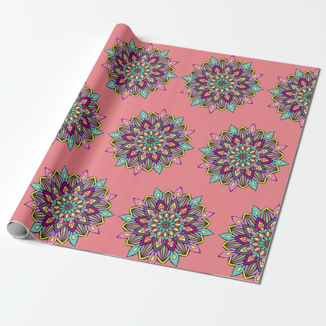 Papel De Regalo patrón de mandala (Desenrollado)