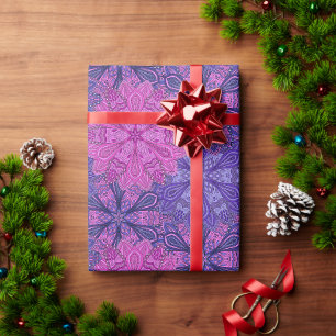 Papel De Regalo Patrón de mandala colorido rosa y azul