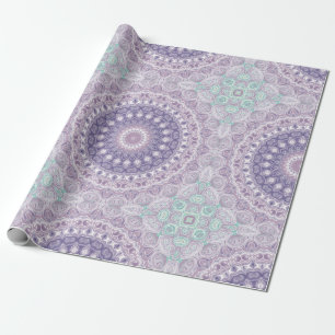 Papel De Regalo Patrón de Mandala de Lavanda y Lila