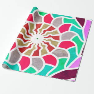 Papel De Regalo Patrón de Mandala del Sol Laberinto