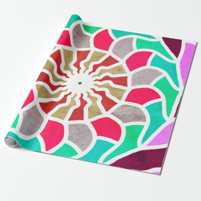 Papel De Regalo Patrón de Mandala del Sol Laberinto (Desenrollado)