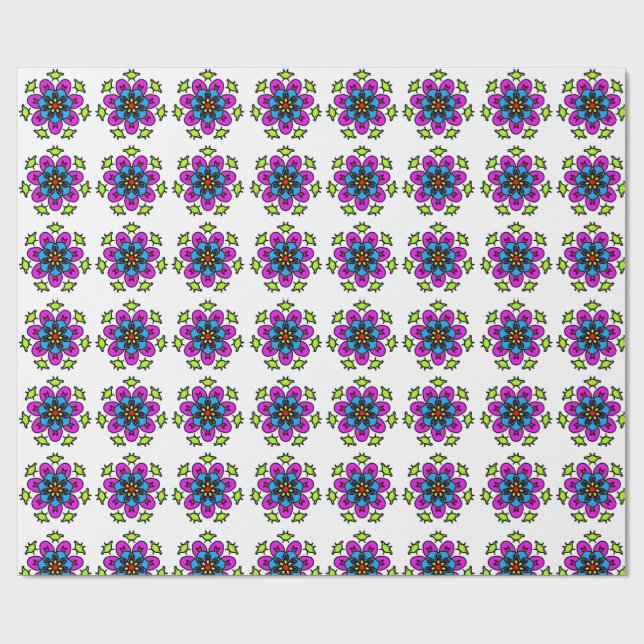 Papel De Regalo Patrón de Mandala Floral (Superficie plana)