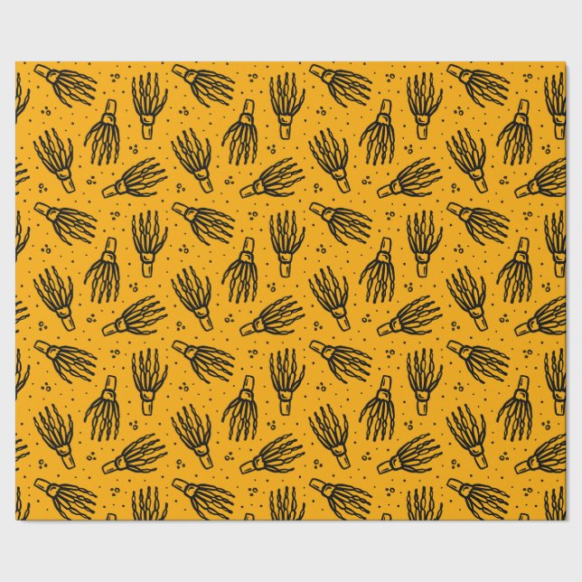 Papel De Regalo Patrón de mano de esqueleto. (Costura)