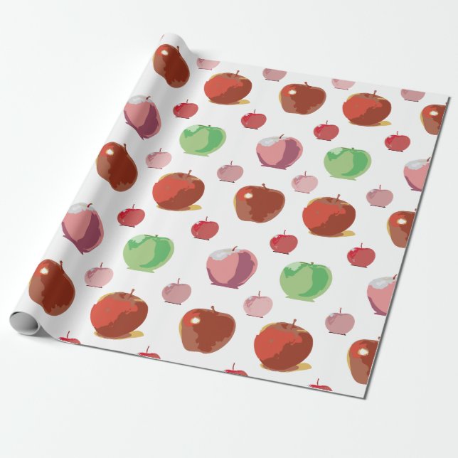 Papel De Regalo Patrón de manzanas (Desenrollado)
