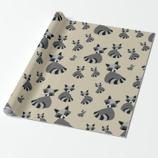 Papel De Regalo Patrón de mapache gráfico
