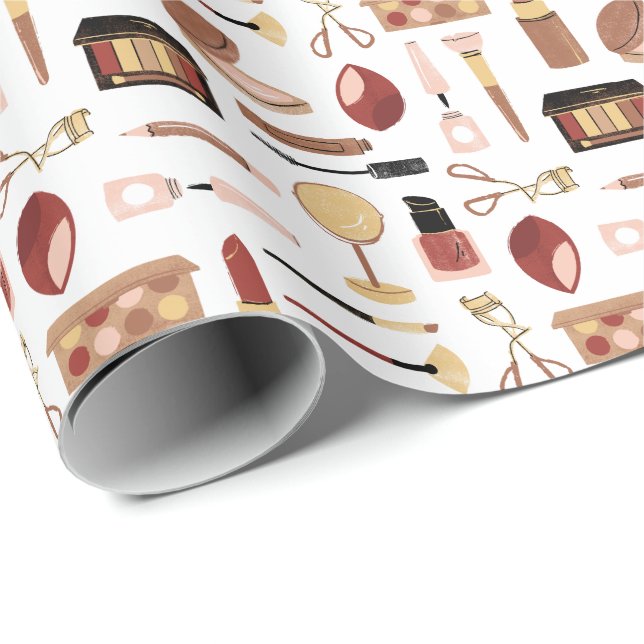 Papel De Regalo Patrón de maquillaje cosmético (Esquina del rollo)