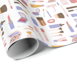 Papel De Regalo Patrón de Maquillaje Cosmético Lindo